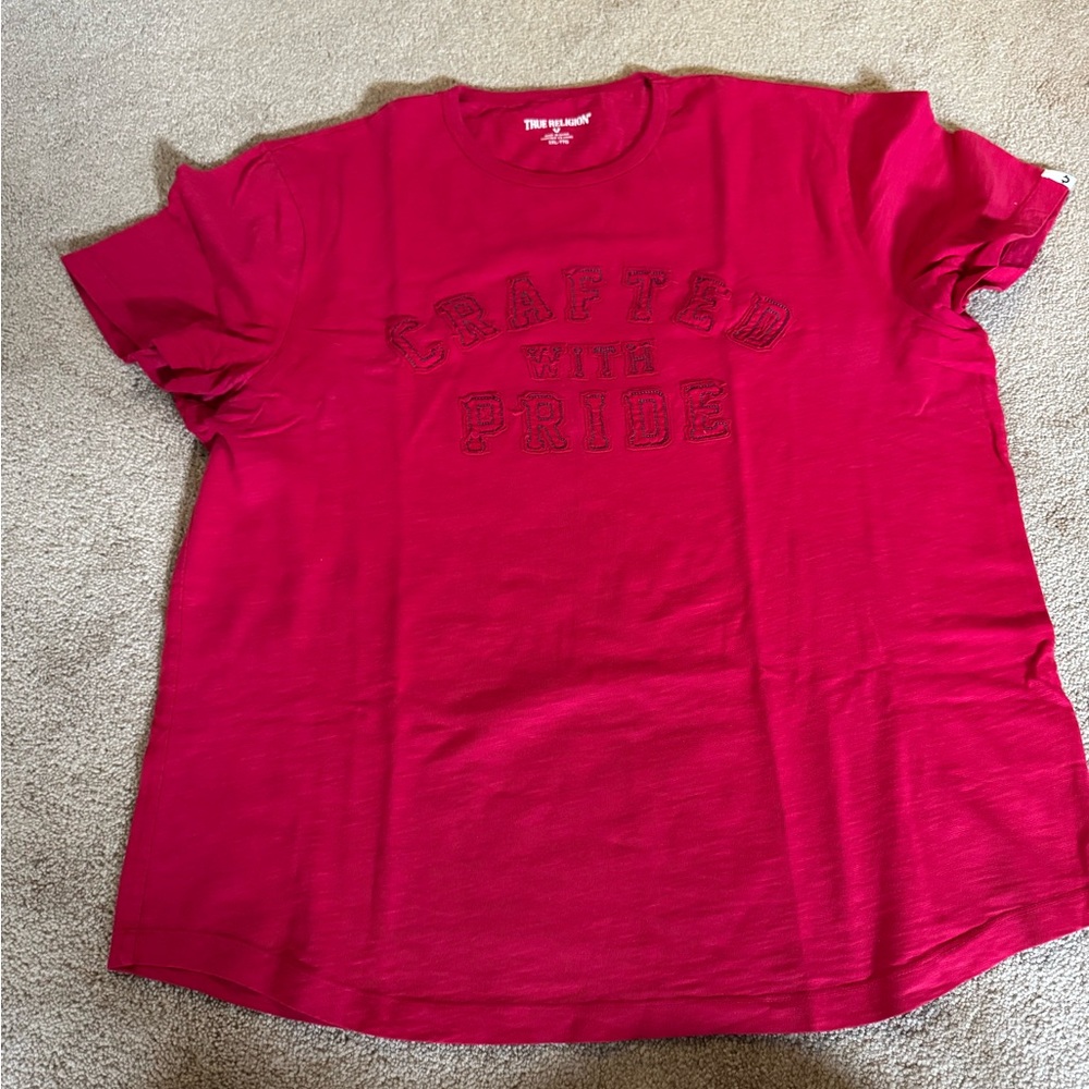 True Religion Red Short Sleeve Tee